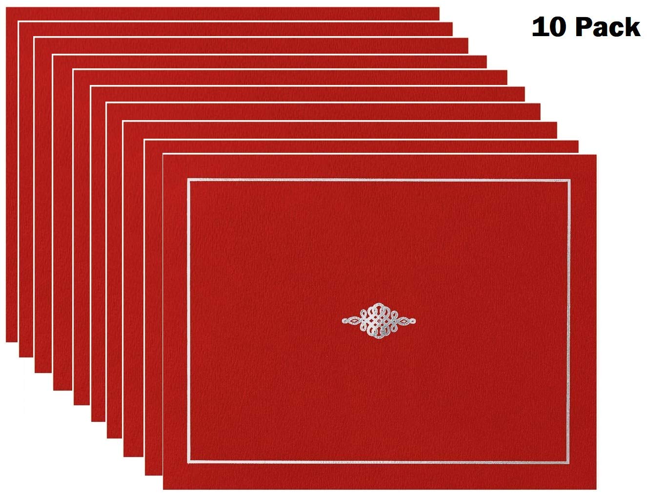 Red foil-stamped certificate jackets, holds 8.5 x 11, pack of 10