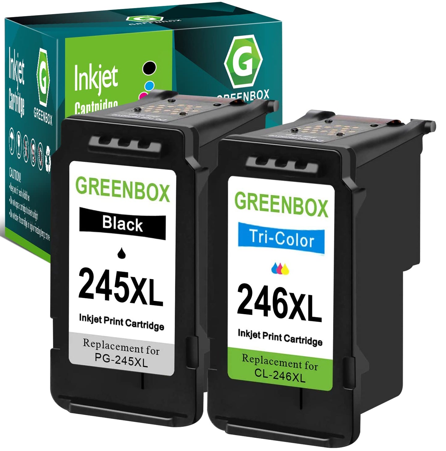 Remanufactured Ink Cartridges 245 and 246 Replacement for Canon PG-245XL CL-246XL PG-243 CL-244 for Canon PIXMA MX492 MX490 MG2920 MG2922 MG2420 IP2820 Printer (1 Black 1 Tri-Color)
