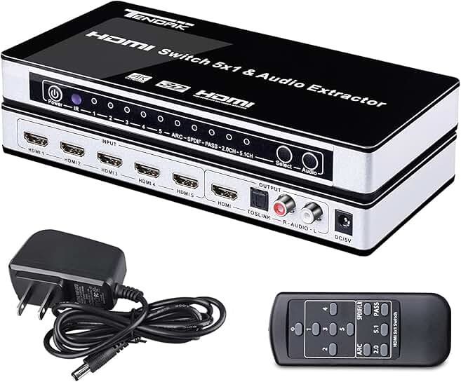 4K HDMI Switch with Audio Extractor and Remote