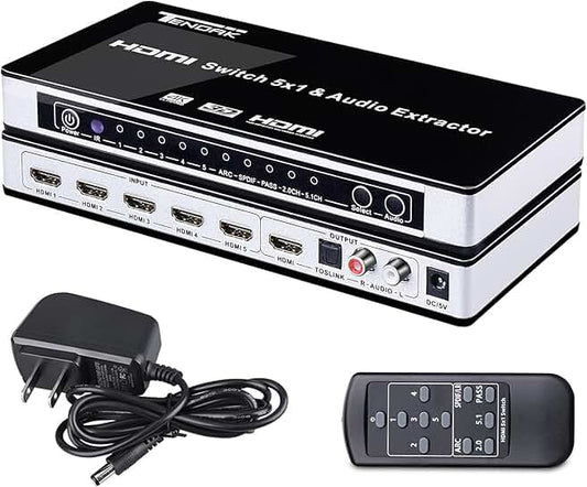 4K HDMI Switch with Audio Extractor and Remote