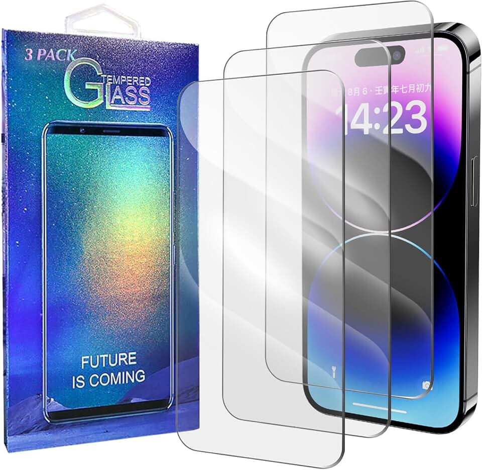 Three Clear Screen Protectors for iPhone 15/15 Pro