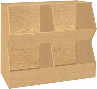 Kids Wooden Toy and Book Organizer with Four Cubbies