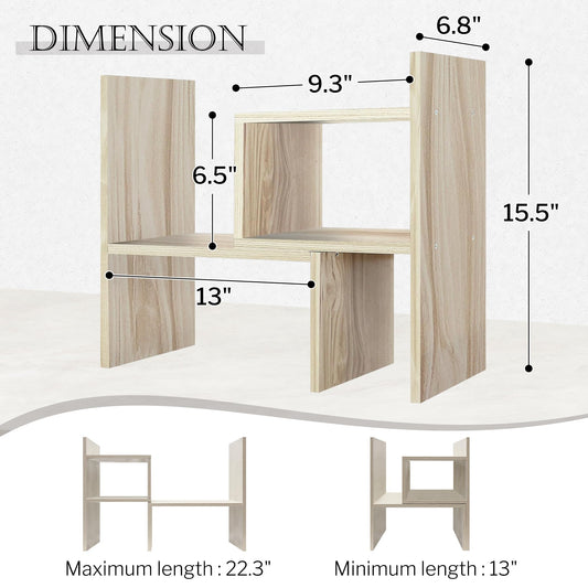 Adjustable White Wood Desktop Organizer, 5 Units
