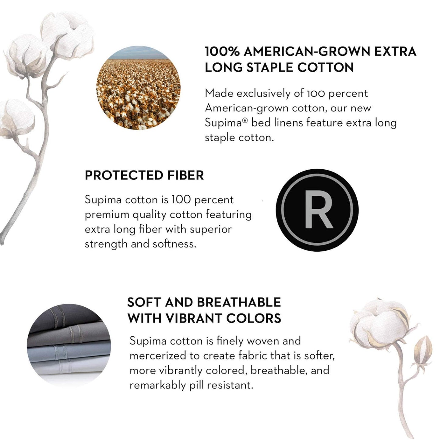 Supima Premium Cotton Sheets-100 Percent Grown Long Staple-Sateen Weave-Extra Deep Pockets-Single Ply-600 Thread Count-Split King-White, Split King