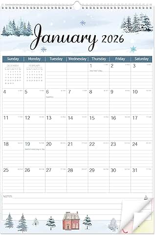 Large 2026-2027 Wall Calendar, 22"x15" Vertical Planner