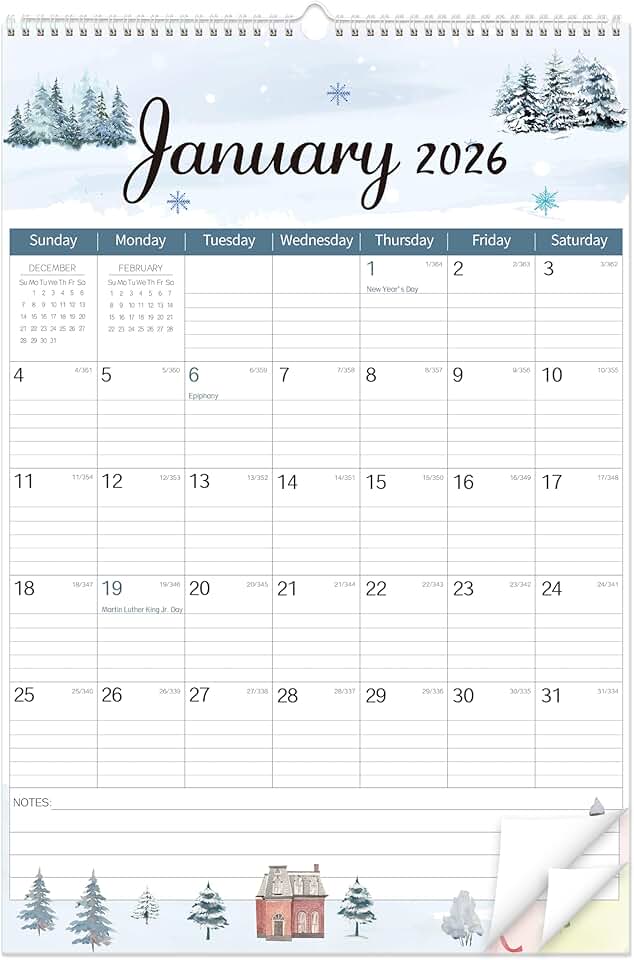 Large 2026-2027 Wall Calendar, 22"x15" Vertical Planner