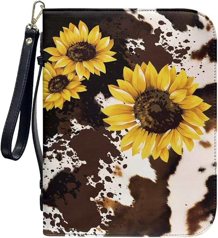 Leather Bible Cover with Black Ribbon and Tote