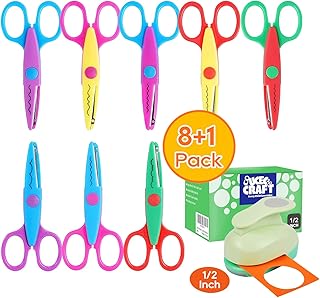 Craft Scissors and Paper Punch for Crafts and Scrapbooking