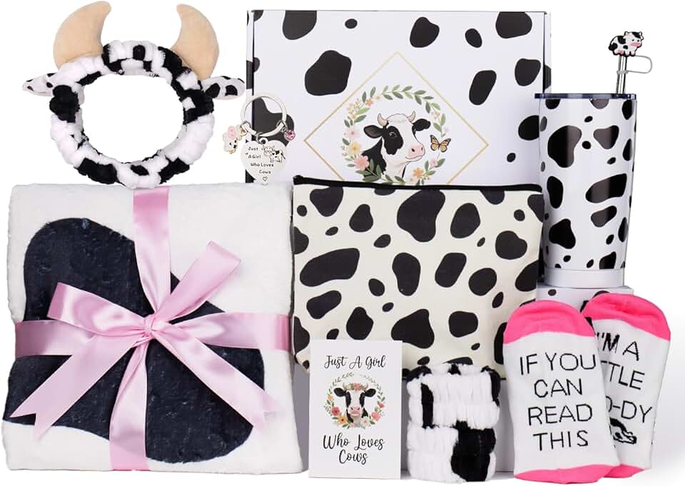 13-Piece Cow Print Gift Set for Women