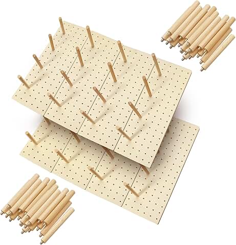 8-Piece Wooden Drawer Organizer with 80 Pegs