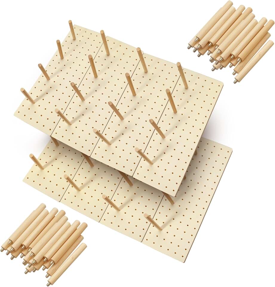 8-Piece Wooden Drawer Organizer with 80 Pegs