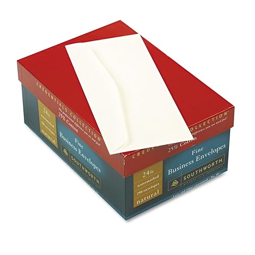 25% Cotton Business Envelope, Natural, 250 Pack