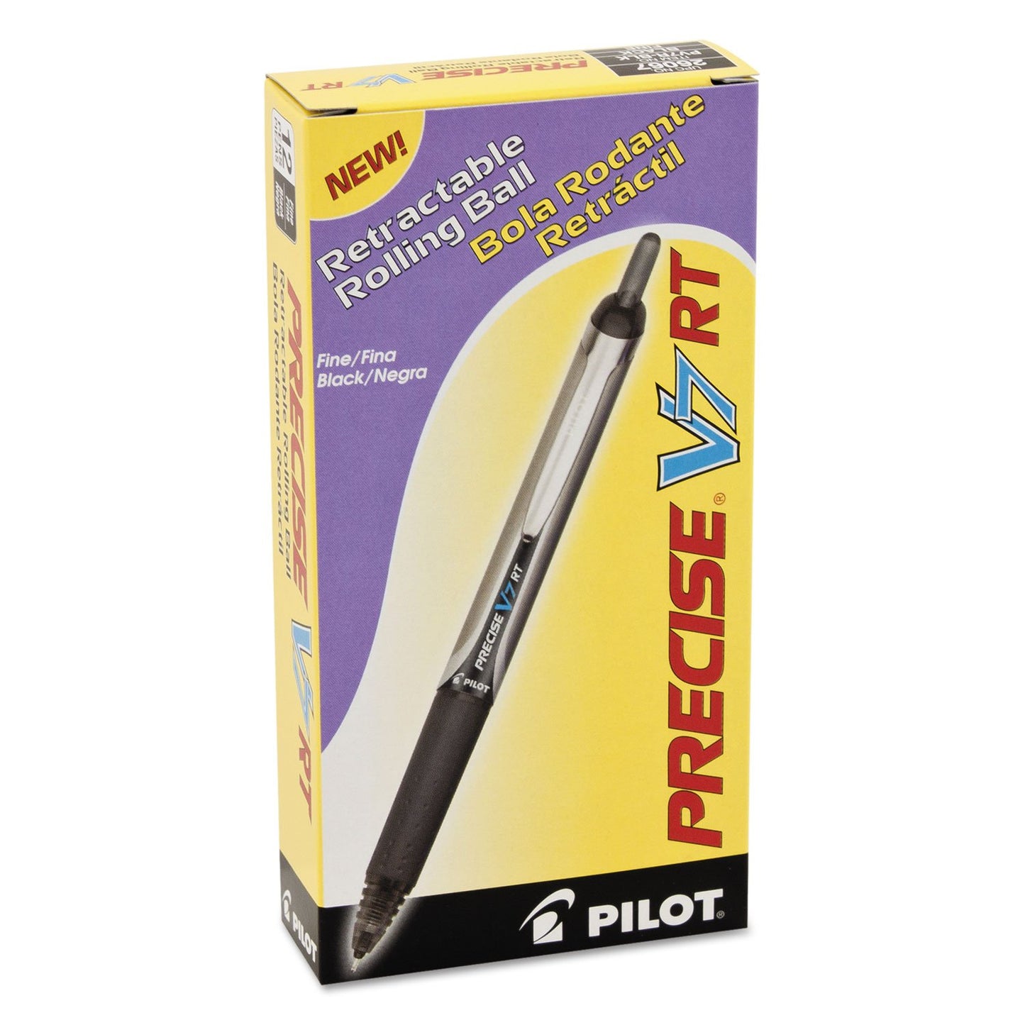 Refillable 0.7mm Black Ink Rollerball Pens, 12 Pack