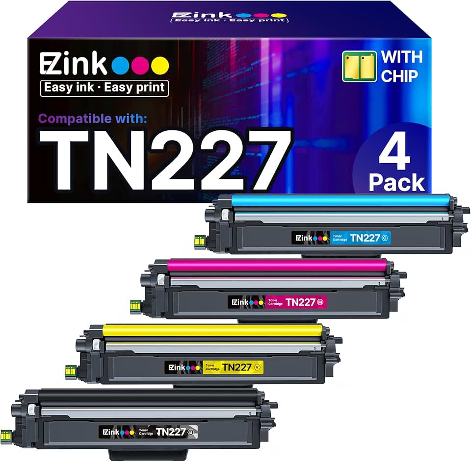 High Yield Black Cyan Magenta Yellow Toner Cartridge Pack