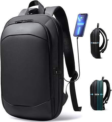 Slim waterproof 17-inch business backpack with USB port
