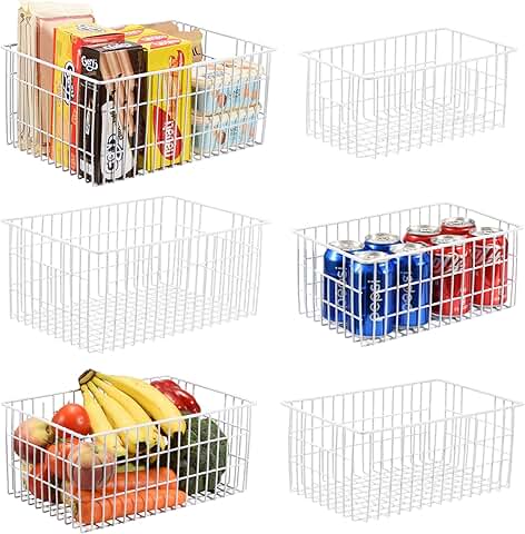 Set of 6 Freezer Organizer Bins for Food Storage