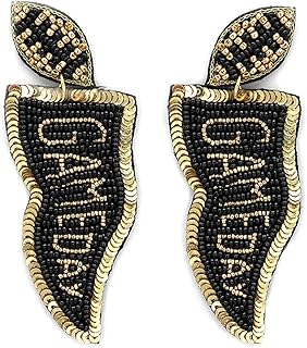 Beaded Gameday Flag Earrings for Football