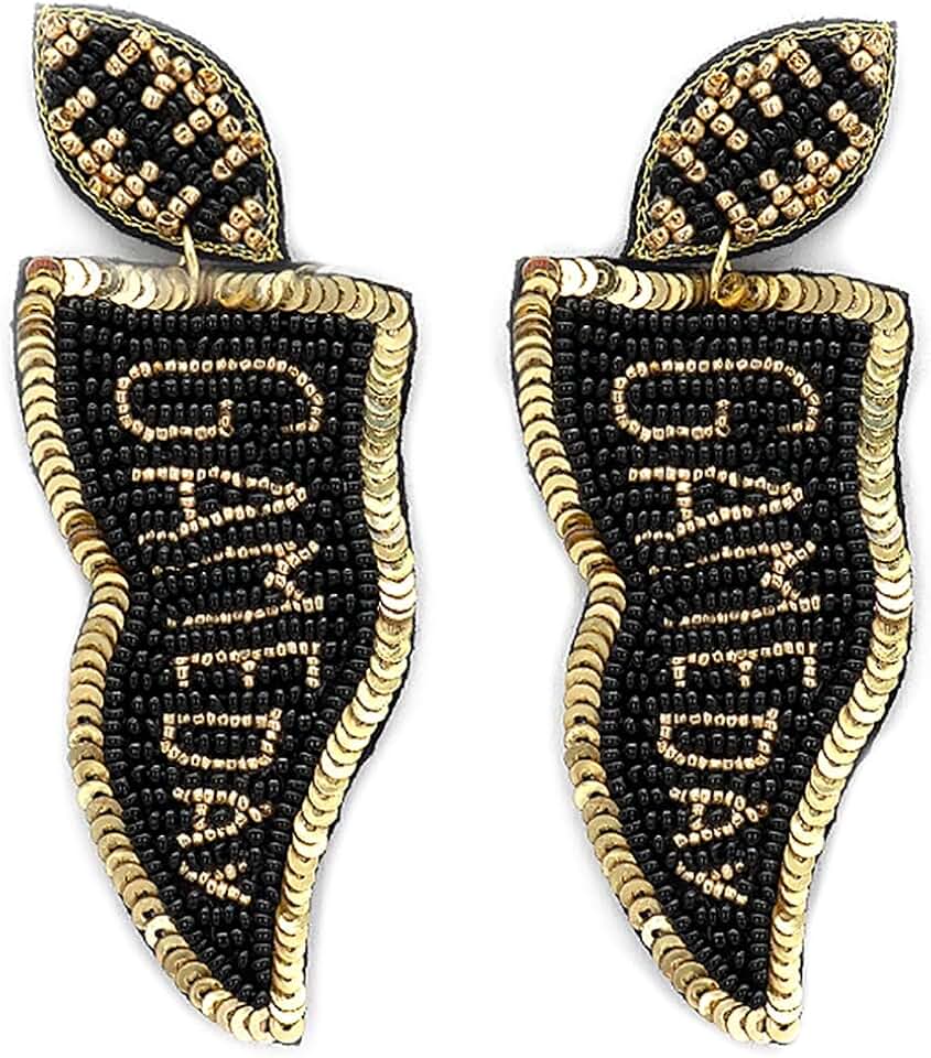 Beaded Gameday Flag Earrings for Football