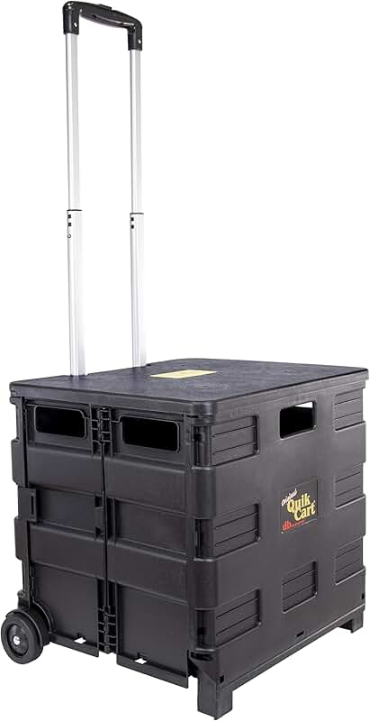 Collapsible Rolling Cart with Seat, 80 lbs Capacity