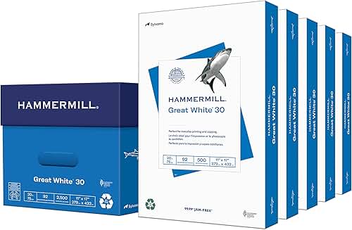 White 11x17 Recycled Printer Paper, 2,500 Sheets