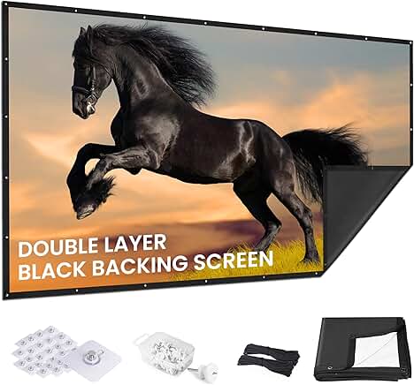 2025 Portable 150" White Projector Screen, Foldable and Washable