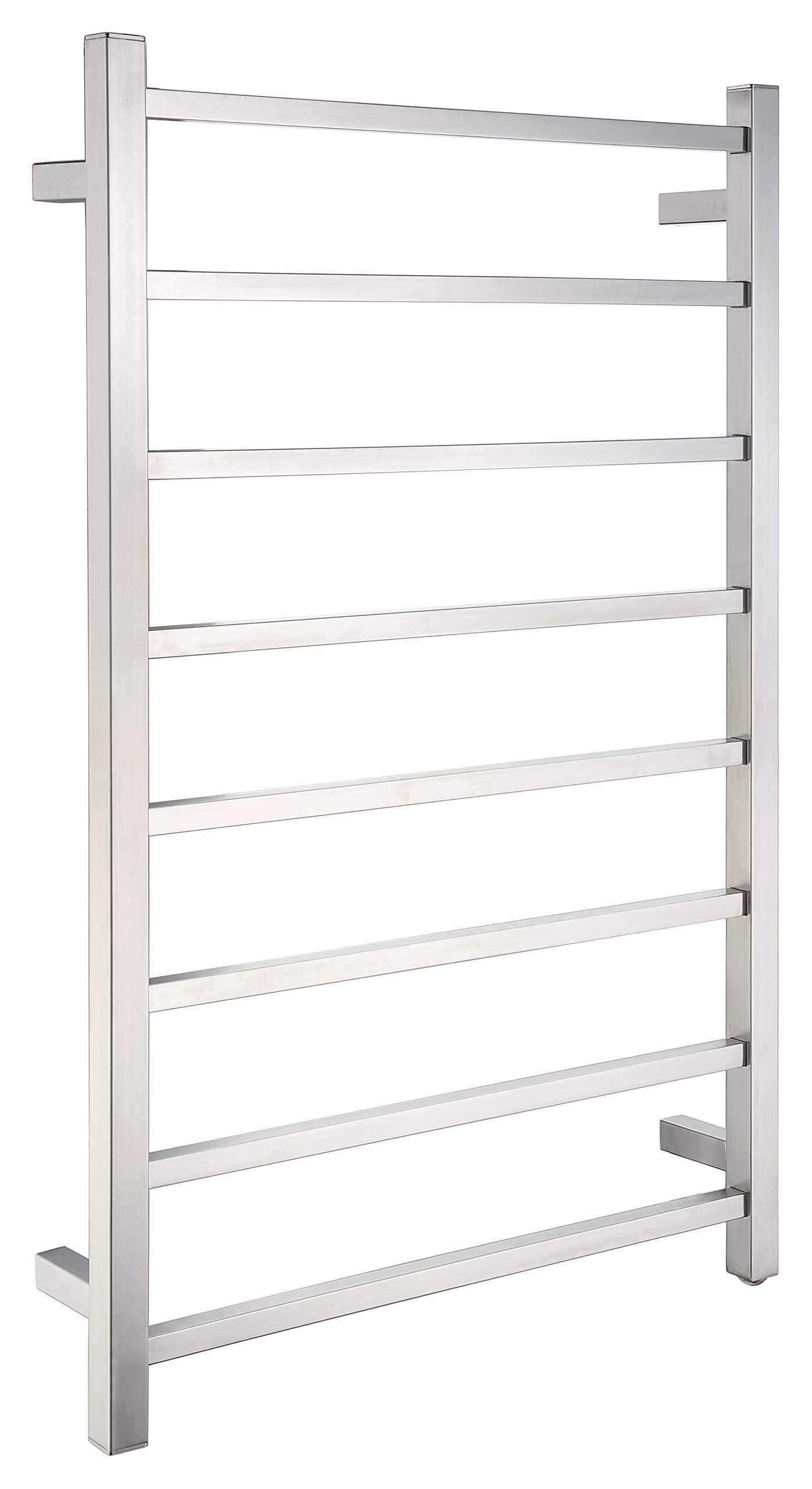 Bell 8-Bar Wall Mounted Towel Warmer in Polished Chrome  Energy Efficient 80W Electric Plug in Heated Towel Rack for Bathroom  Steel Towel Heater Rail On/Off Switch Drying Rack  TW-AZ026CH