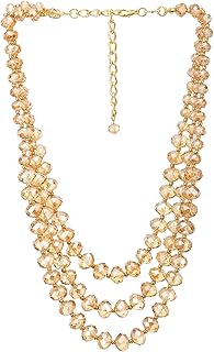 Three-strand Crystal Beads Waterfall Necklace