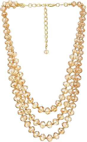 Three-strand Crystal Beads Waterfall Necklace