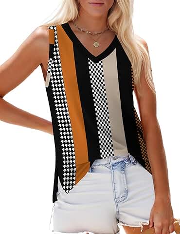 Women's Summer V-Neck Sleeveless Casual Tank Top