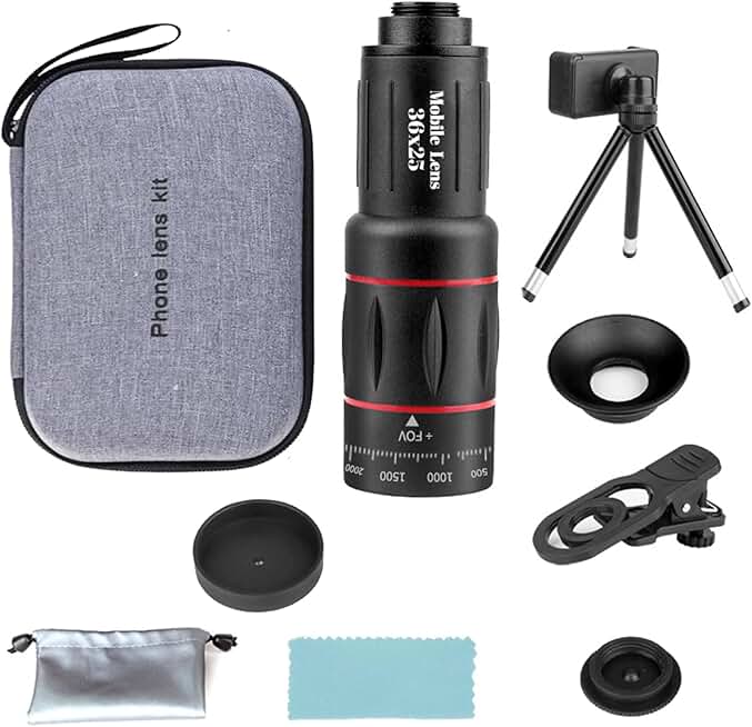 36X Telephoto Lens Kit for Smartphones with Tripod