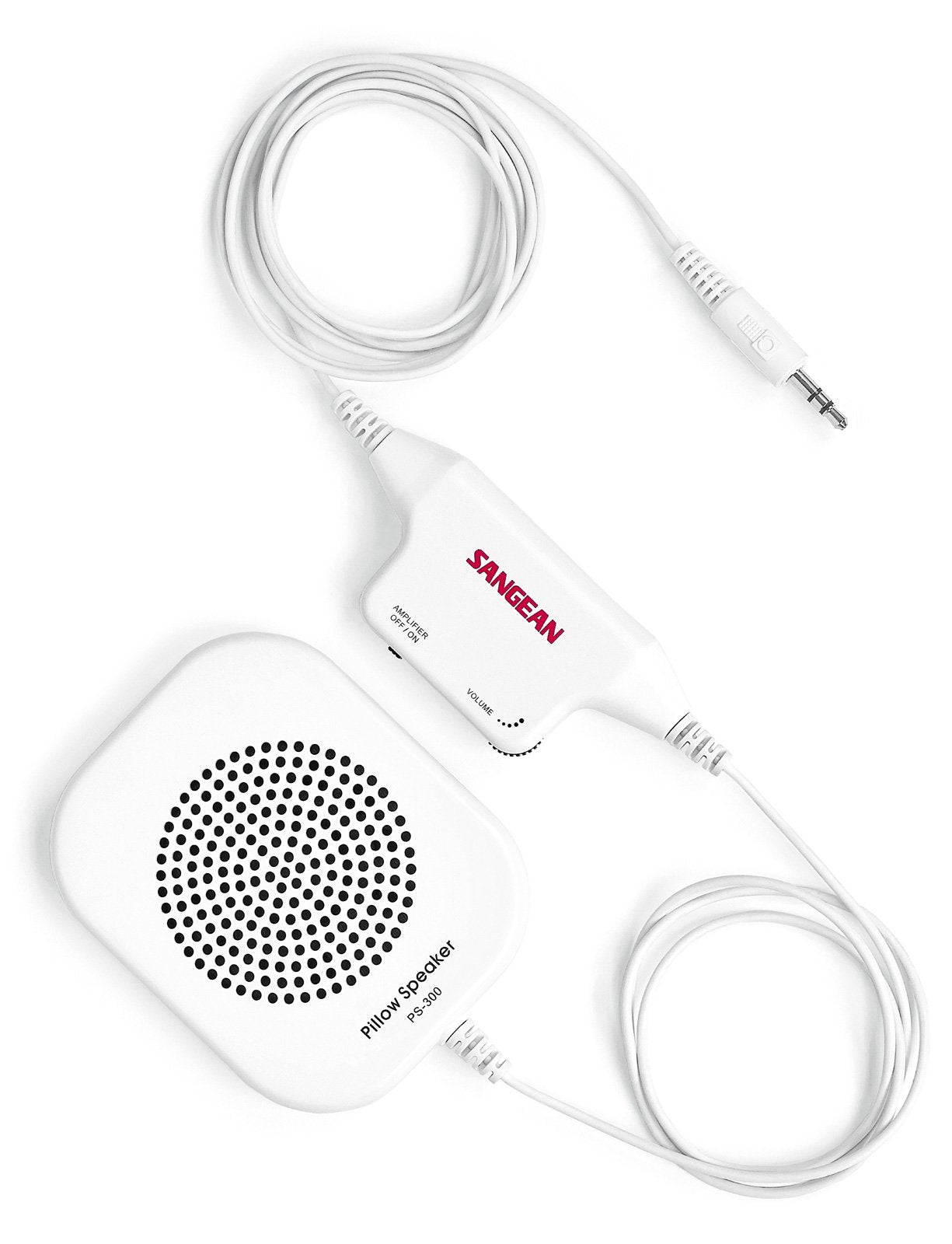 PS-300 Pillow Speaker with In-line Volume Control and Amplifier (White)