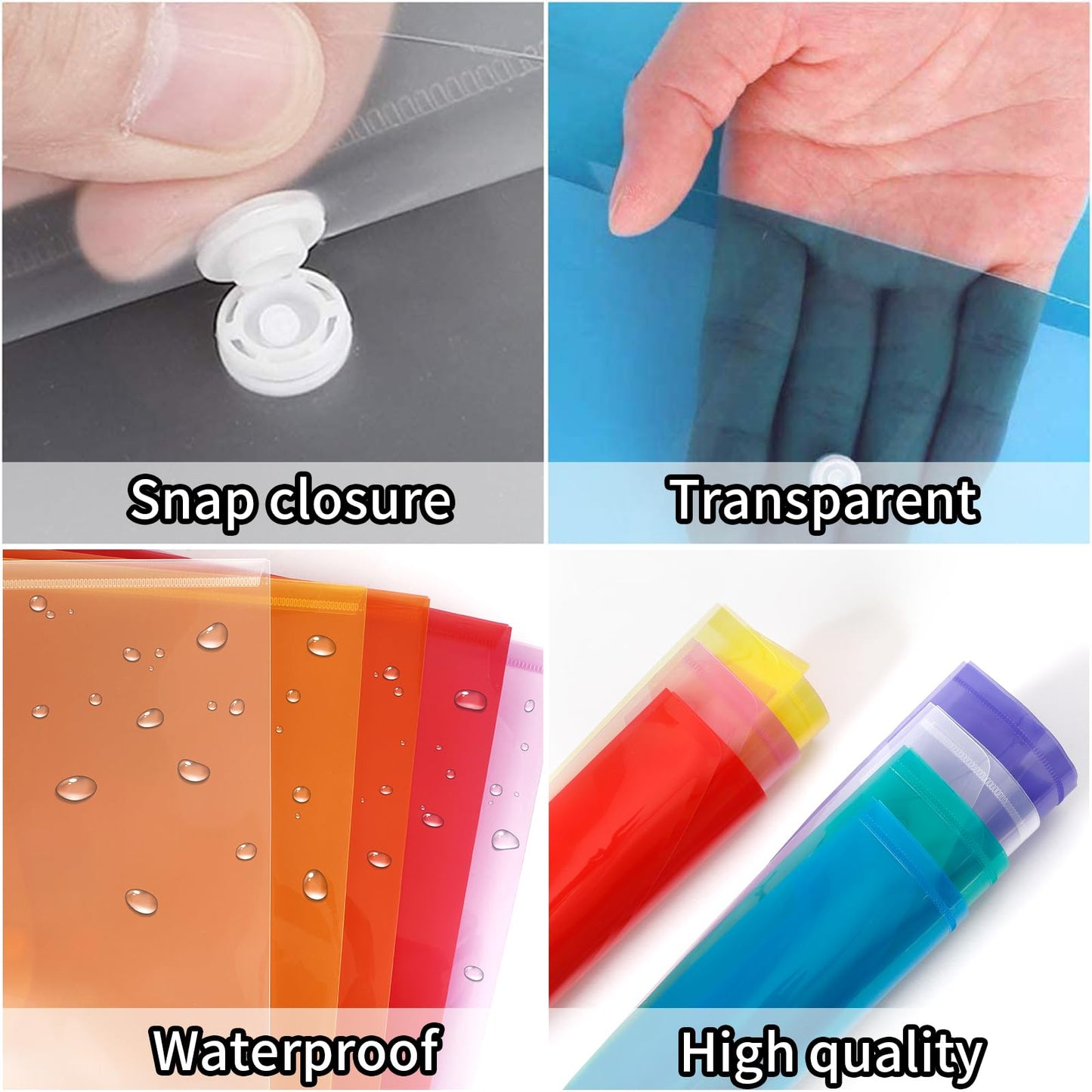 28 Plastic Document Folders with Snap Closure