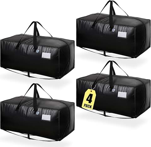 Heavy Duty Large Moving Bags for Storage and Travel (4 Pack)