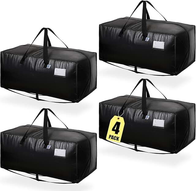 Heavy Duty Large Moving Bags for Storage and Travel (4 Pack)