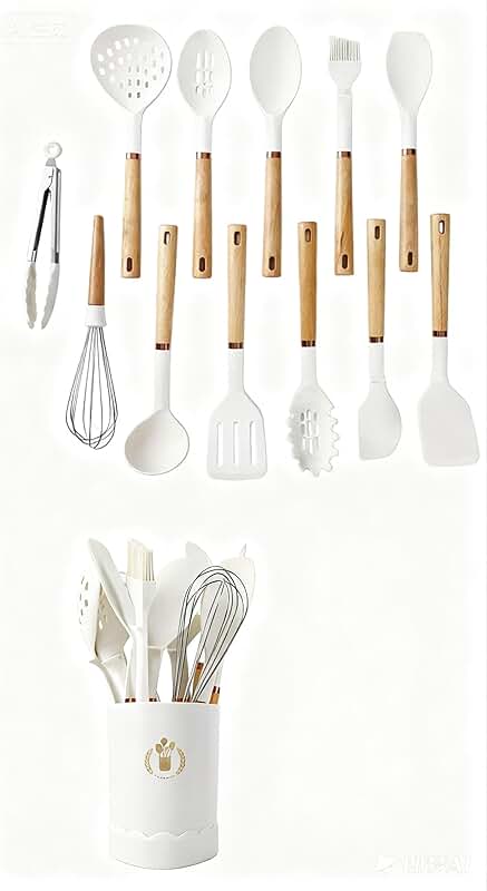 13-Piece Silicone Cooking Utensil Set with Heat-Resistant Handles