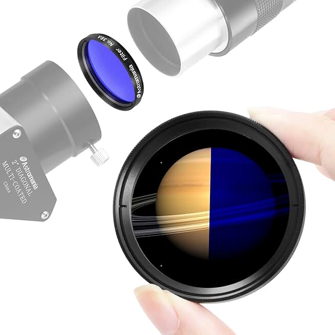 Dark Blue 2-Inch Planetary Telescope Filter for Lunar and Planetary Viewing