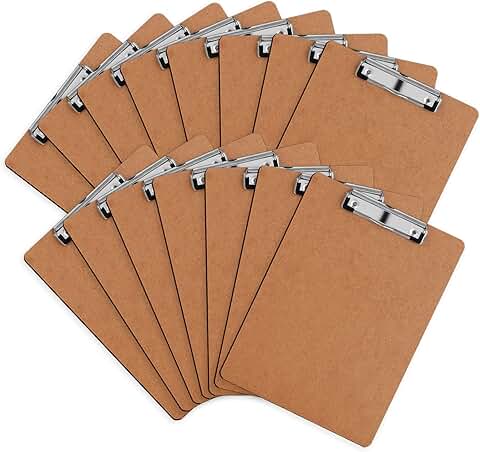 15 Pack Hardboard A4 Letter Size Office Clipboards
