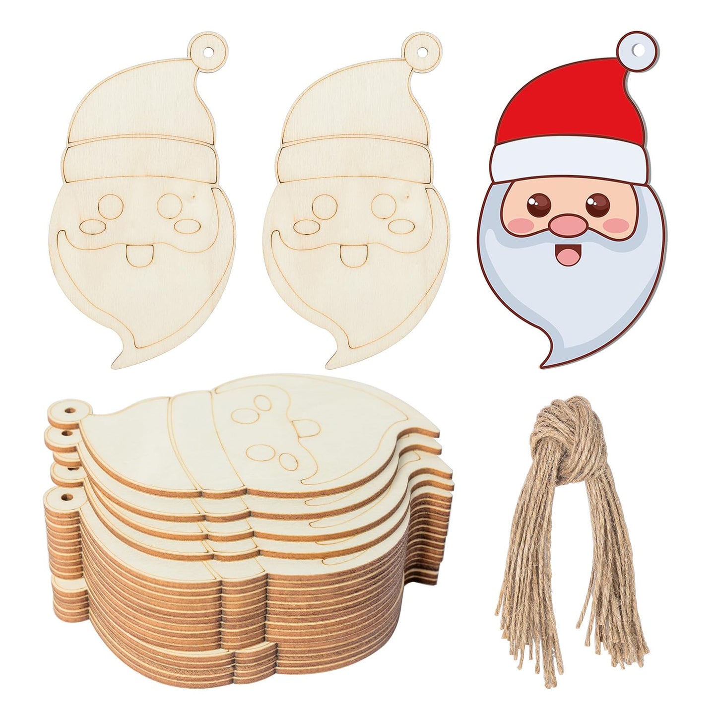 20Pcs Unfinished Wooden Ornaments for Wedding, Birthday, Thanksgiving