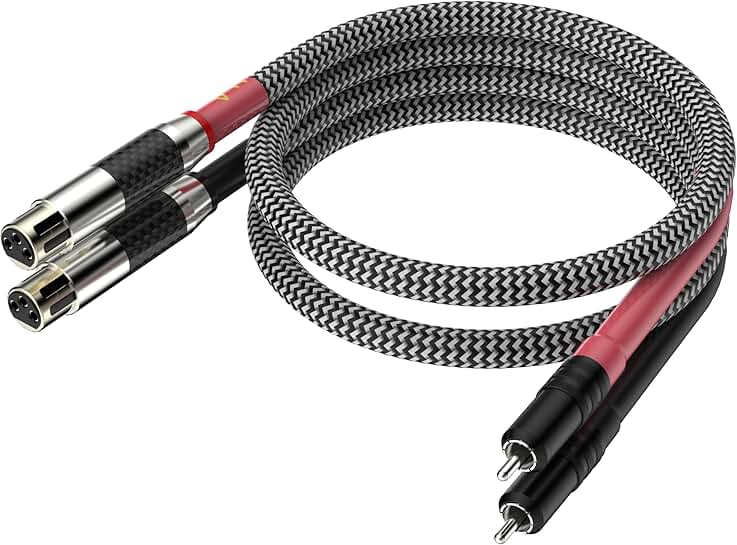 2RCA Male to Dual XLR Female Audio Cable, 2M