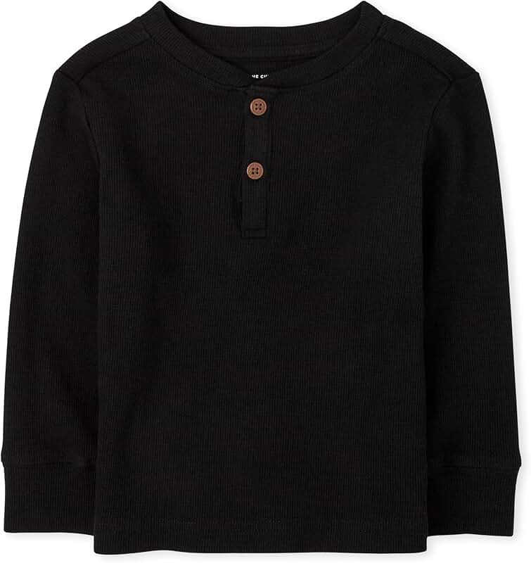 Long Sleeve Thermal Henley Top for Toddler Boys