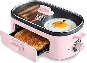 3-in-1 Breakfast Maker with Nonstick Griddles and Toast Drawer