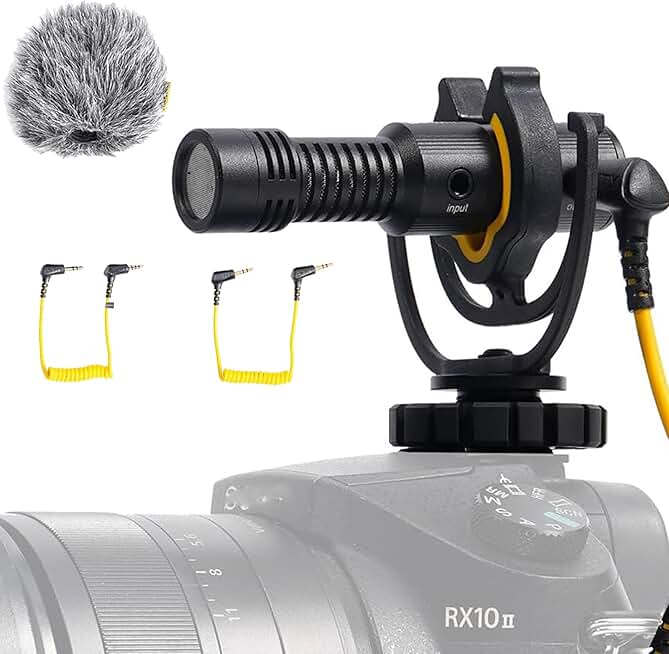 Mini Video Microphone with Wind Shield and Shock Mount