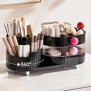 Rotating Makeup and Jewelry Organizer with 3 Layers
