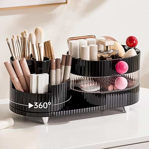 Rotating Makeup and Jewelry Organizer with 3 Layers