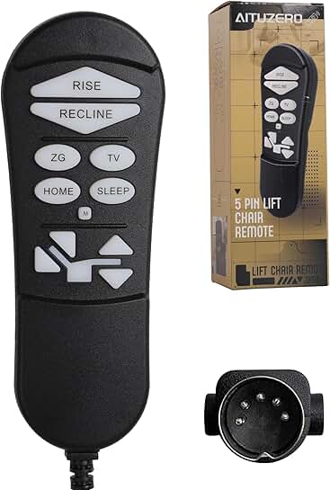 5-Button Lift Chair Remote for 2-Motor Recliners