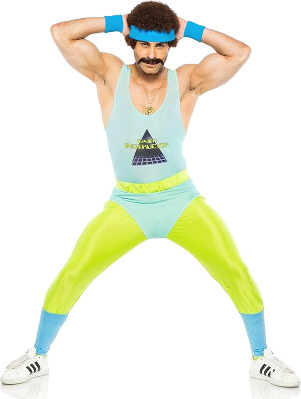 Men's 80s Gym Instructor Costume