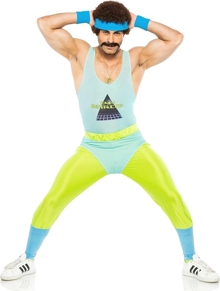 Men's 80s Gym Instructor Costume