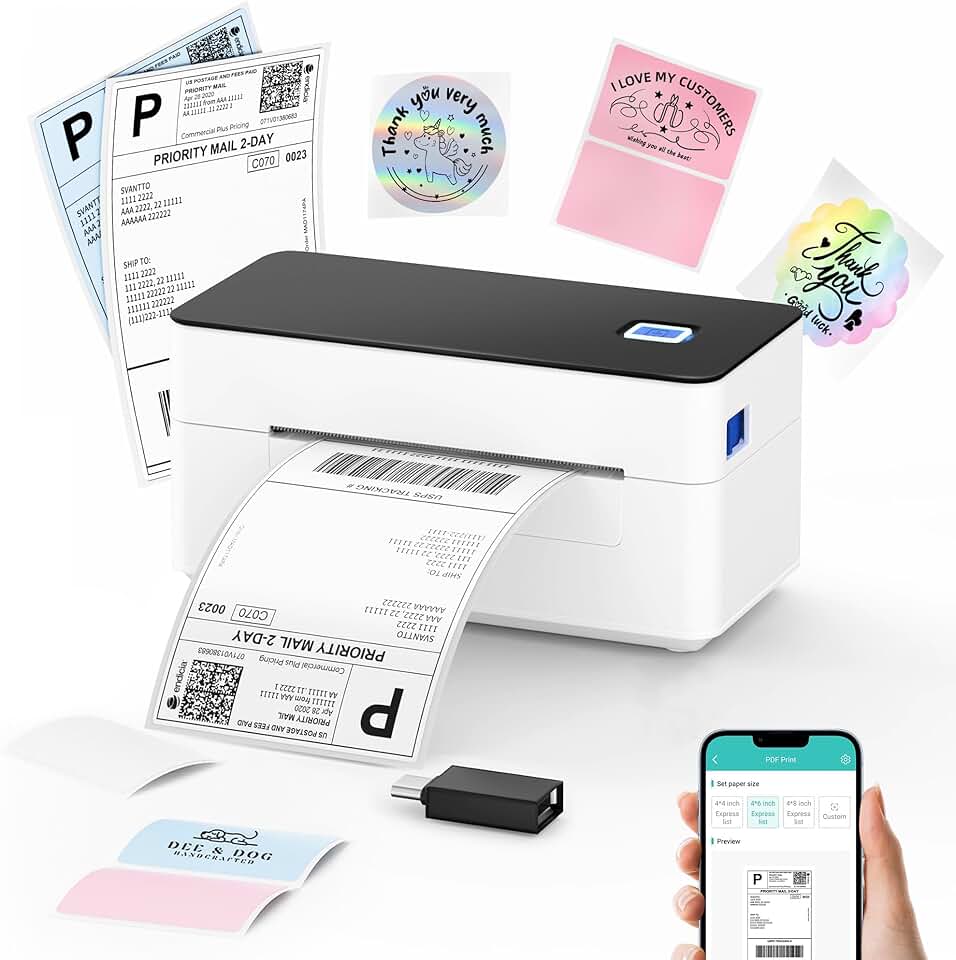 Bluetooth Thermal 4x6 Label Printer for Shipping