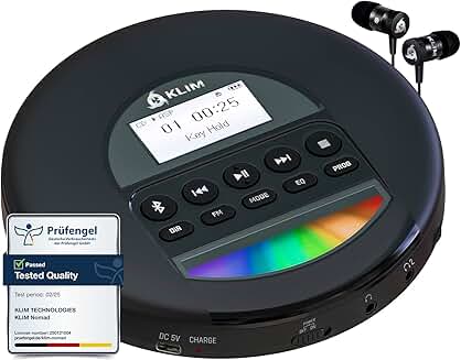 Portable CD Player with FM Radio and Bluetooth