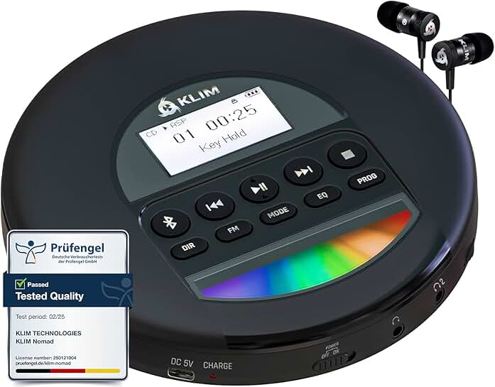 Portable CD Player with FM Radio and Bluetooth